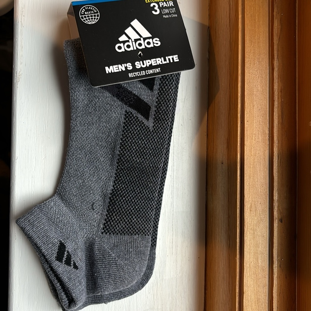 6 pairs Adidas Men's Superlite Gray Socks